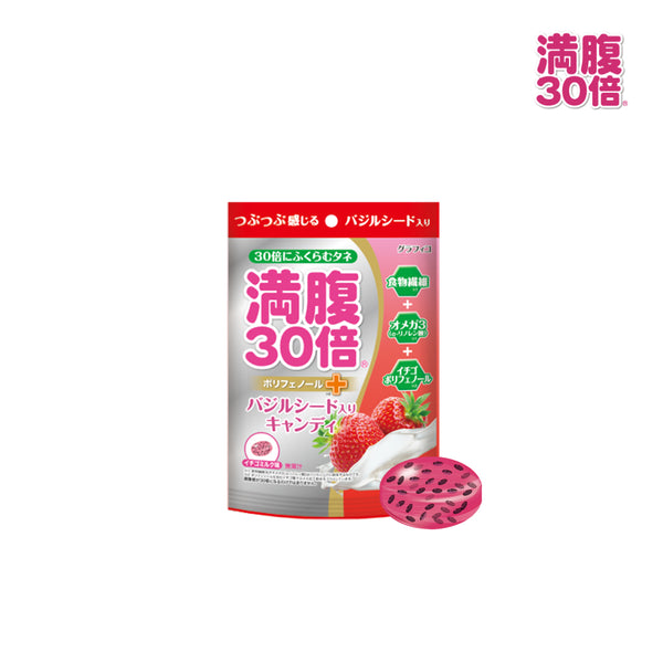Manpuku Fills You up! X30 Zero Sugar Candy Strawberry Milk 38g