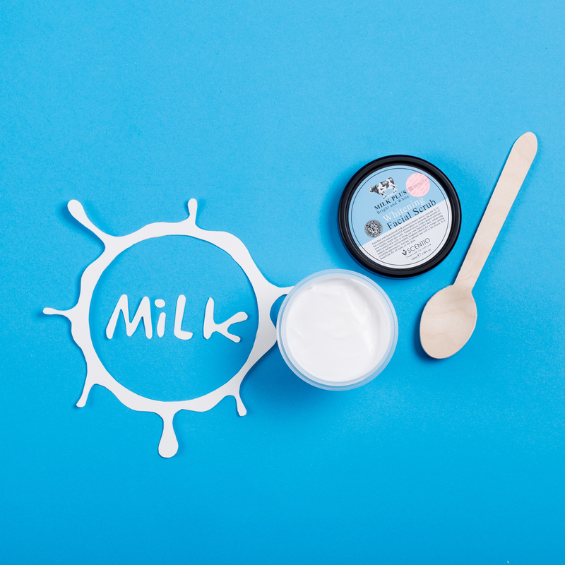 (Buy 1 Free 1) SCENTIO Milk Plus Whitening Q10 Facial Scrub (100ml) *Exp: 11/2025