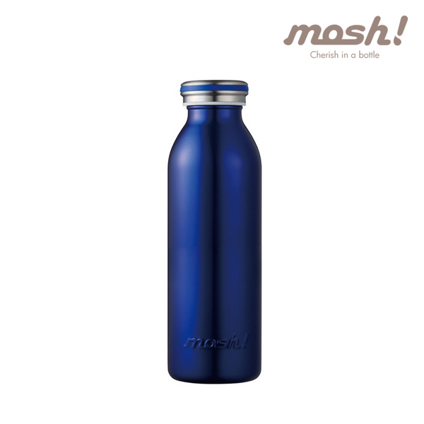 MOSH! Stainless Steel Milk Bottle Navy (450ml)