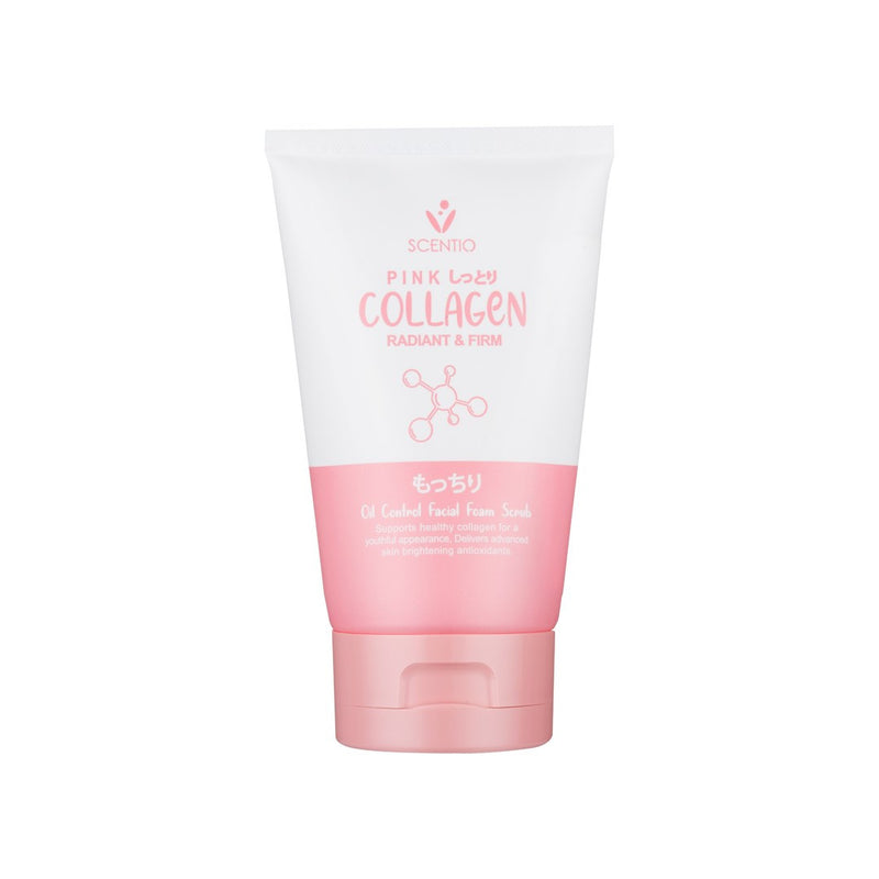SCENTIO Pink Collagen Radiant & Firm Oil Control Facial Foam Scrub (100ml)