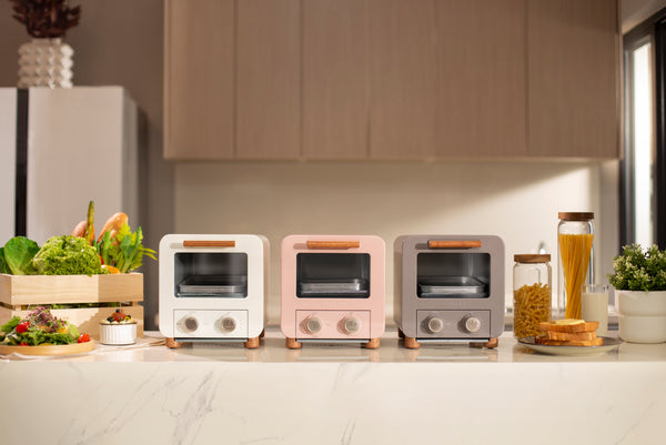 Mosh! Oven Toaster in Ivory, Peach and Brown Lifestyle